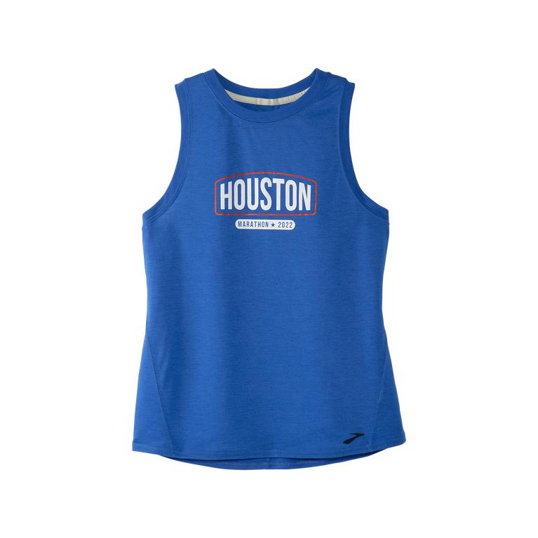 Brooks Houston22 Distance Graphic - Womens Running Tank Top - Heather Bluetiful/26.2 Banner (82371AB